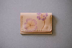 Peňaženky - "Eko print" kožená peňaženka aj na mince - 15508108_