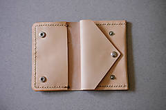 Peňaženky - "Eko print" kožená peňaženka aj na mince - 15508112_