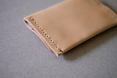 Peňaženky - "Eko print" kožená peňaženka aj na mince - 15508114_