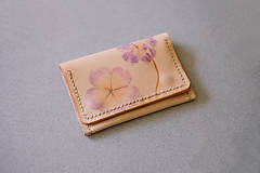 Peňaženky - "Eko print" kožená peňaženka aj na mince - 15508207_
