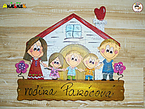 Tabuľky - Menovka - rodinka a domček - 15507833_