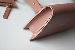 Kabelky - Kožená ľadvinka MINIMAL- RUŽOVOBÉŽOVÁ - 15506822_