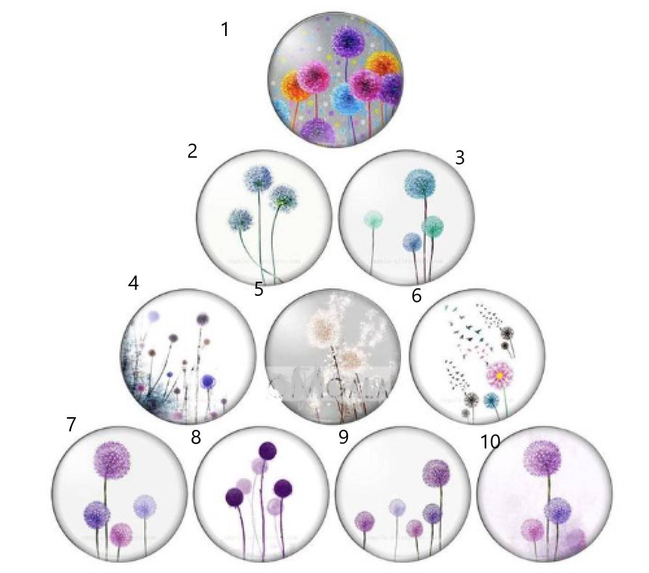 KA101 Kabošon kvietky mix 12 mm