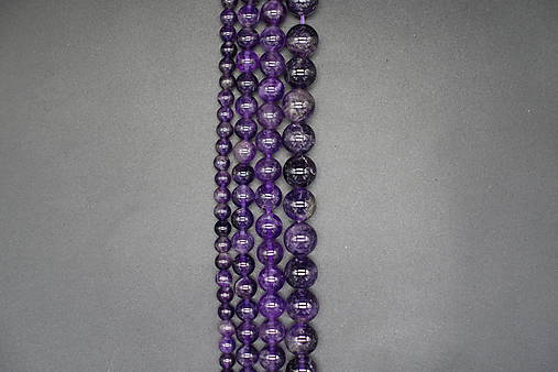 Minerály - Ametyst B (šnúry) 4-6-8-10-12 (65ks (6mm)) - 15509152_