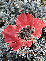 Dekorácie - PoPPy CHeRRy keramický kvet do záhrady - 15508682_