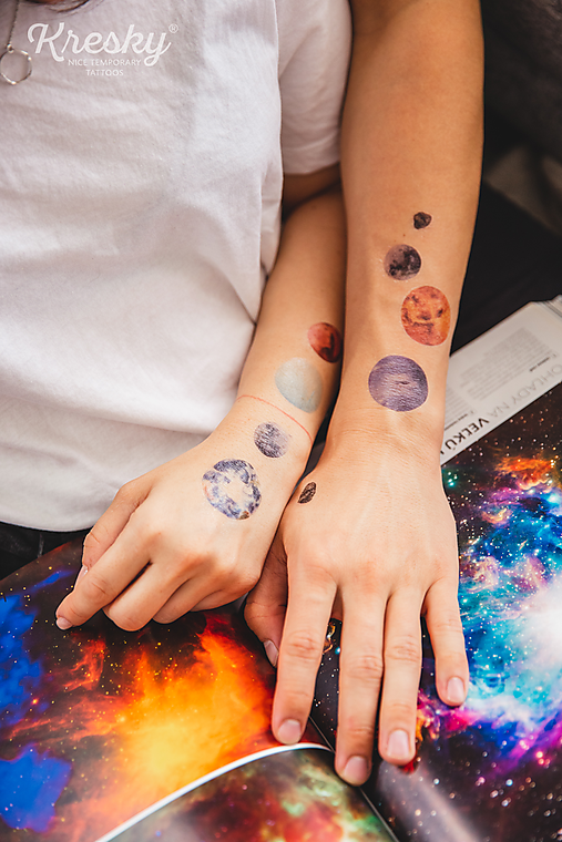 Dočasné tetovačky - Planéty