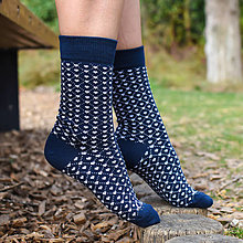Ponožky, pančuchy, obuv - Ponožky modrotlač I. - 15509786_