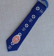 Pánske doplnky - Veľkonočná kravatka pre najmenších (Modrá so vzorom modrotlače No1) - 15509389_