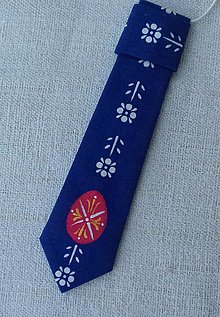 Pánske doplnky - Veľkonočná kravatka pre najmenších (Modrá so vzorom modrotlače No3) - 15509394_