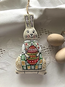 Dekorácie - Vanilkový zajko s veľkým veľkonočným vajíčkom - 15506861_