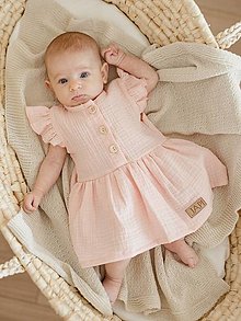 Detské oblečenie - Body šaty PEONY krátky rukáv - 15506898_