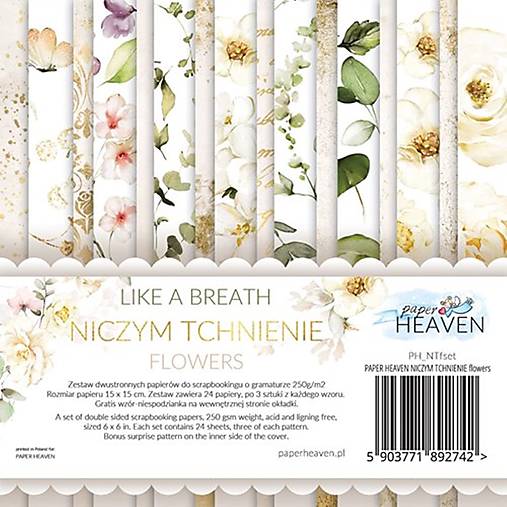 Papier - Scrapbook papier 6x6 Like a Breath - kvety - 15512359_