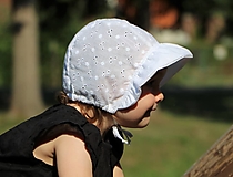 Detské čiapky - Letný detský čepček Laura s riaseným šiltom - 15511697_