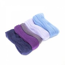 Textil - Vlna na plstenie, 100% merino, 20g, mix 5 farieb (fialový mix 13) - 15512313_