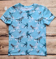 Detské oblečenie - Tričko DINO v modrom - 15511593_