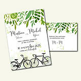 Papiernictvo - Svadobné oznámenie - Bicykle a lístky - 15510897_