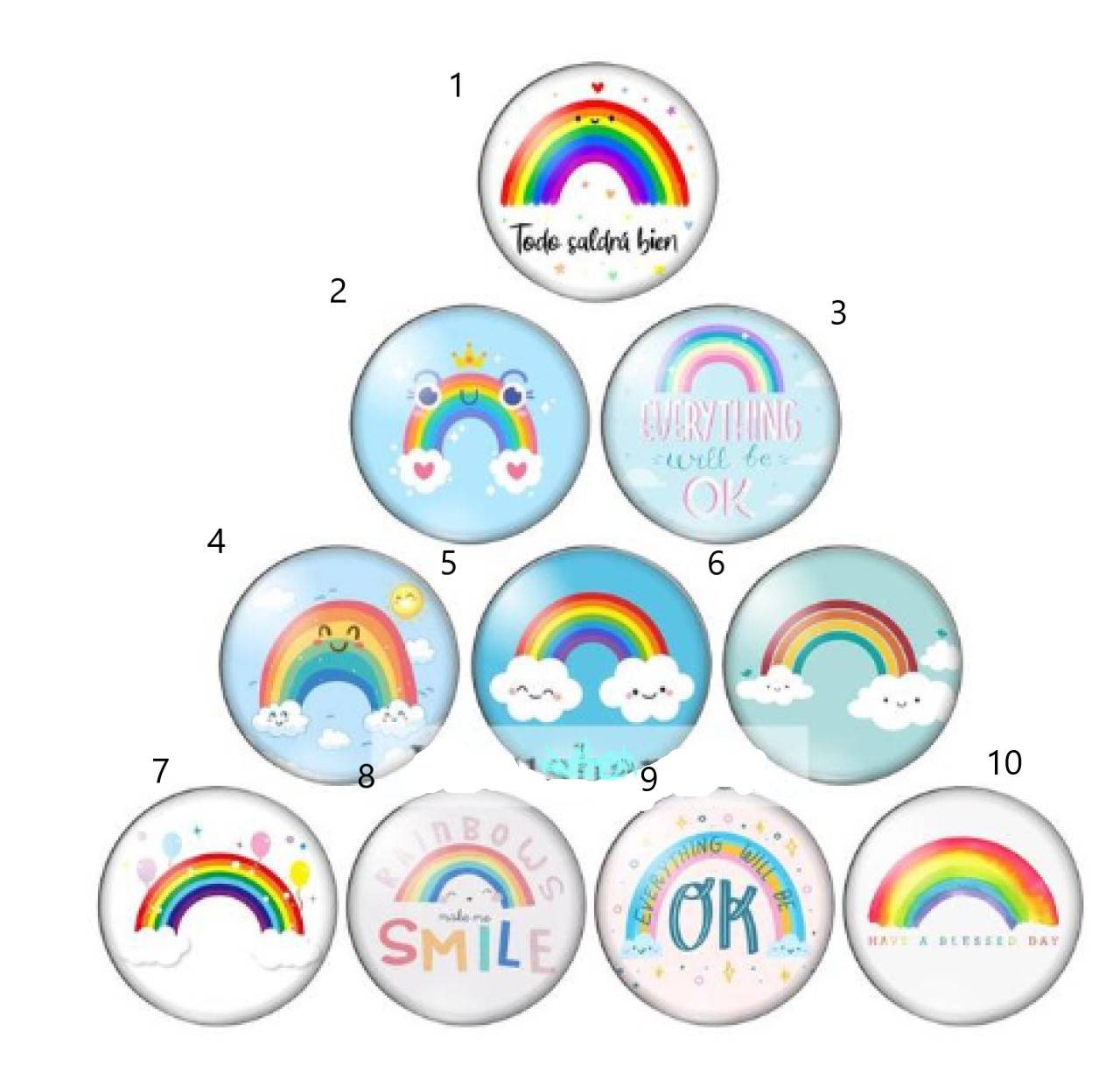 KA101 Kabošon dúha mix 12 mm