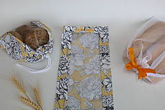 Úžitkový textil - Vrecúško na chlieb a pečivo - pivónie na oranžovej - 15514027_