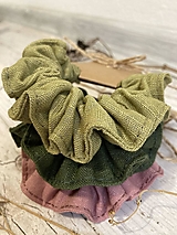 Ozdoby do vlasov - Ľanová scrunchies - 15510878_
