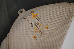 Úžitkový textil - Vyšívaná WAFLE bavlnená detská osuška ZAJKO - 15513575_
