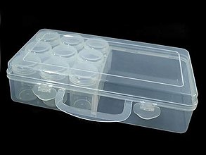 Obalový materiál - Plastový box / zásobník 13x26x6 cm s dózičkami - 15513058_