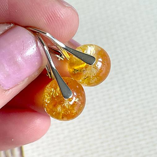 Citrine Earrings AG925 / Strieborné náušnice s citrínom A0047