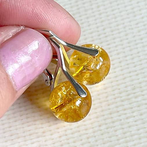 Citrine Earrings AG925 / Strieborné náušnice s citrínom A0047