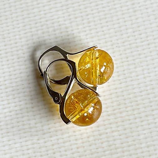 Citrine Earrings AG925 / Strieborné náušnice s citrínom A0047