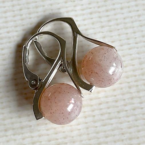 Sunstone Earrings AG925 / Strieborné náušnice so slnečným kameňom A0047