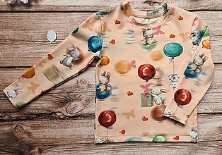 Detské oblečenie - Tričko DR-zajačiky s balónikmi - 15515795_