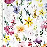 Textil - letná lúka, 100 % bavlnený satén EÚ, šírka 160 cm - 15516271_