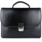 Pánske tašky - Kožená elegantná aktovka v čiernej farbe - 15514540_