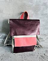 Batohy - METALICKÝ kožený ruksak - 15516329_