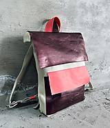 Batohy - METALICKÝ kožený ruksak - 15516331_