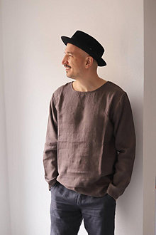 Pánske oblečenie - Pánske ľanové tričko / nátelník Orol s dlhými rukávmi  (iná zo vzorkovníka) - 15517669_