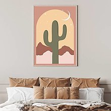 Grafika - Desert Dream minimalistická boho kolekcia plagátov z púšte (Saguaro cactus plagát pdf) - 15517173_