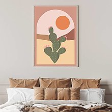 Grafika - Desert Dream minimalistická boho kolekcia plagátov z púšte (Prickly Pear cactus plagát pdf) - 15517177_