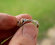 Prstene - Prepletený set obrúčok (Kombi Au/Ag) - 15519130_