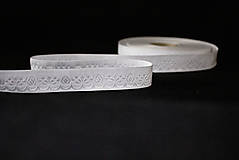 Vyšívaná krojová stuha biela – 2 cm