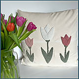 Úžitkový textil - Poťah na vankúš - tulipány - 15520359_