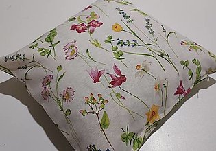 Úžitkový textil - Obliečky na vankúše s motívom jarných kvetín (S kockou) - 15523620_