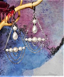 Náušnice - Riečne perly- náušnice zapínacie (Biele perly) - 15521526_