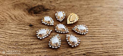 Galantéria - Našívacia aplikácia s lôžkom - 16 x 20 - Zlato biele AB (Zlatá) - 15520802_