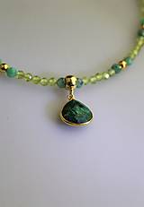 smaragd,olivín,krištál náhrdelník