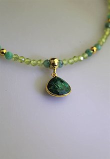 Náhrdelníky - smaragd,olivín,krištál náhrdelník - 15523153_