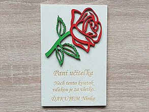 Magnetky - Magnetka ruža poďakovanie pre pani učiteľku 14x9cm - 15522560_