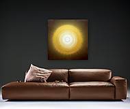 Obrazy - Mandala NEKONEČNÁ LÁSKA A ŠŤASTIE ❤️  -  V zlatých lúčoch slnka 80 x 80 - 15523469_
