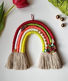 Dekorácie - Dúha korálková macrame - 15522701_