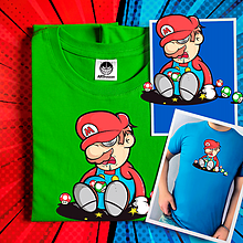 Topy, tričká, tielka - Vtipné tričko s farebnou potlačou Super Mario Bros - Pánske (UNISEX) - 15521350_
