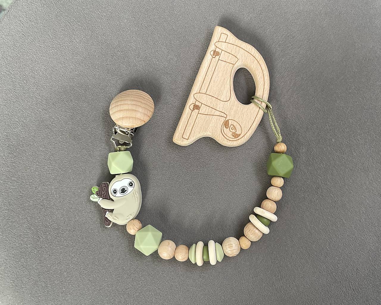 Retiazka na cumlík/dudlík alebo hryzadlo “leňochod” + hryzadlo Leňochod